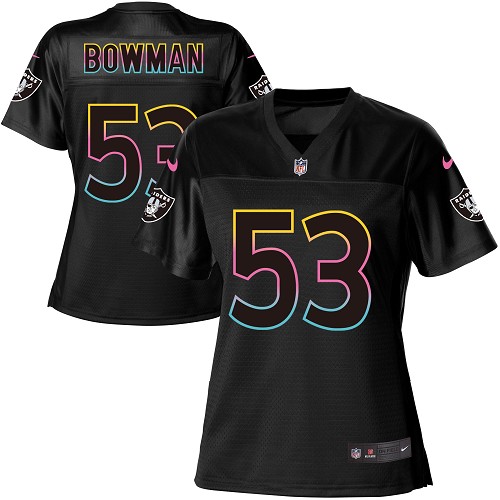 Nike Raiders #53 NaVorro Bowman Black Women's NFL Fashion Game Jersey